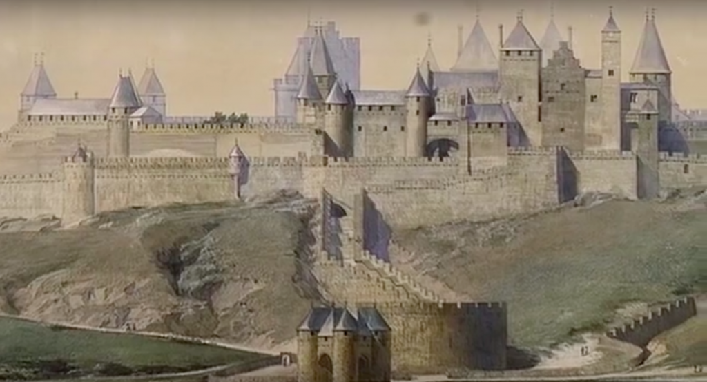 French medieval town of Carcassone, after restoration by Eugene Viollet-le-Duc