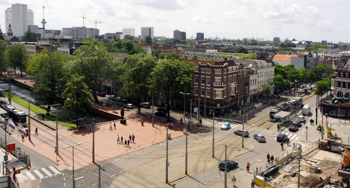Een fragment van de historische Rotterdamse binnenstad